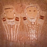 Five faces pictograph Native American rock art